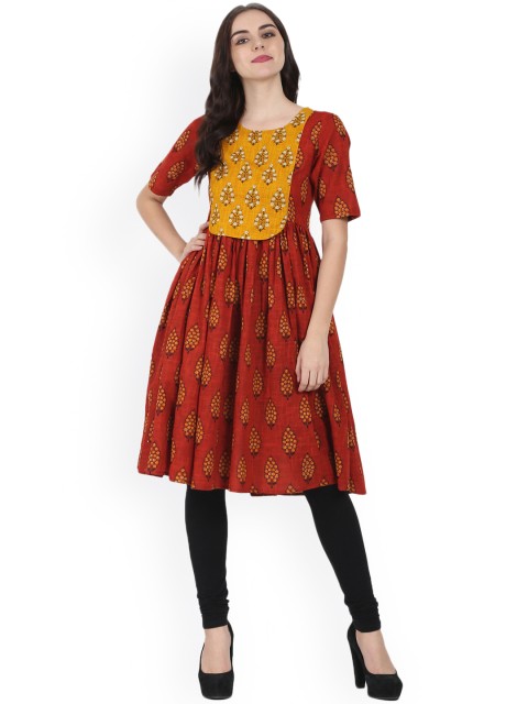 

Nayo Women Red Printed Anarkali Kurta