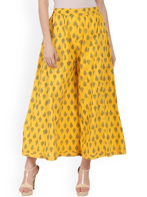 

Nayo Women Yellow Flared Printed Palazzos