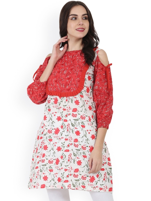 

Nayo Red Printed Tunic