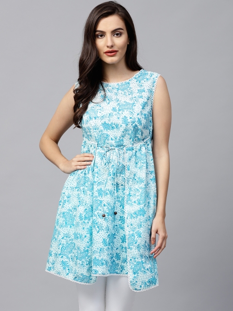 

Nayo Blue & White Printed Tunic