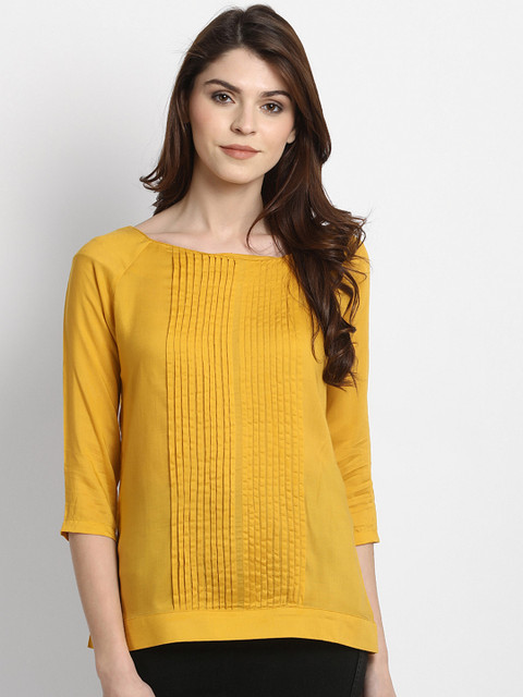

Marie Claire Women Yellow Solid Top