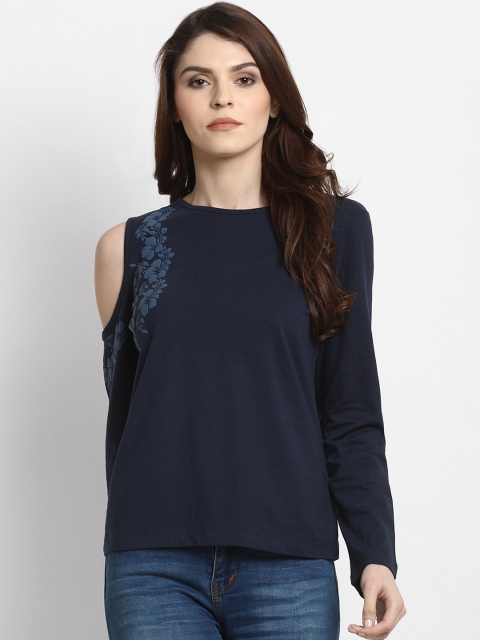 

Marie Claire Women Navy Solid Top, Navy blue