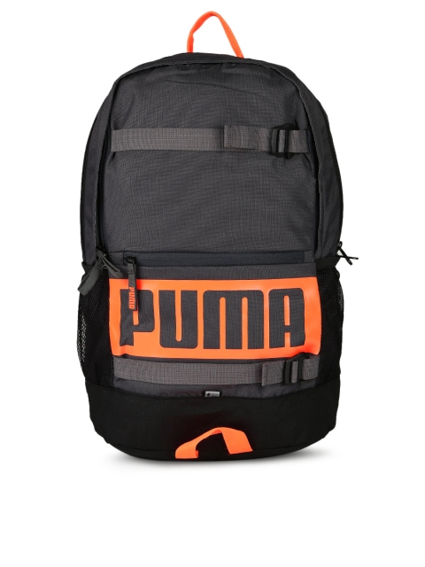 

Puma Unisex Grey & Black Brand Logo Deck Backpack