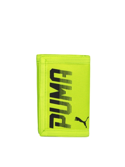 

Puma Unisex Fluorescent Green & Black Printed Pioneer Three Fold Wallet