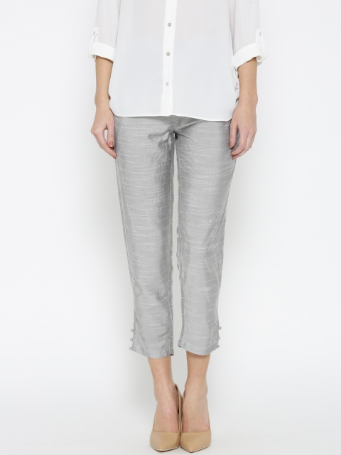 

Shree Women Grey Regular Fit Solid Regular Trousers