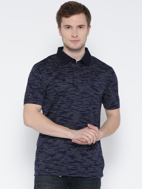 

Marks & Spencer Men Navy Blue Printed Polo Collar T-shirt