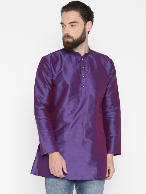 

Khoday Williams Men Purple Solid A-Line Kurta
