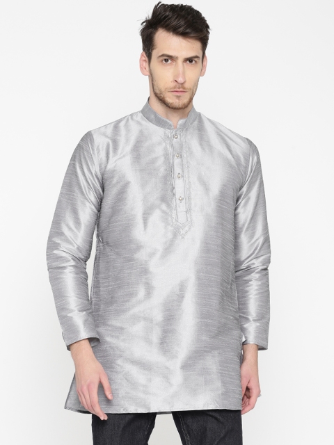 

Khoday Williams Men Grey Solid Straight Kurta