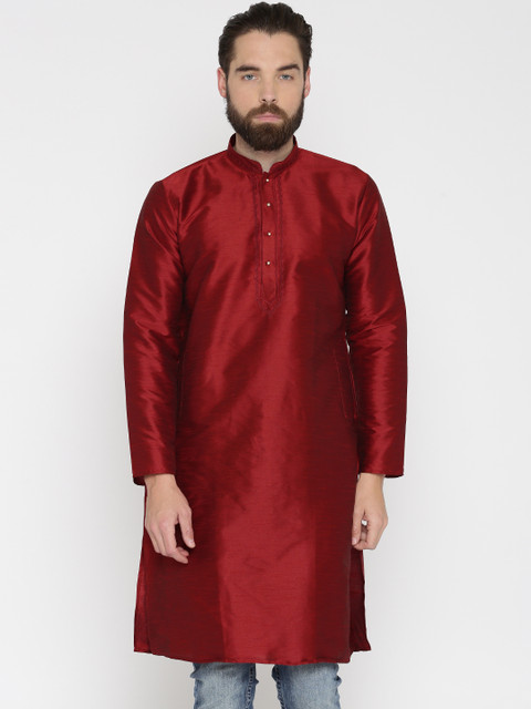 

Khoday Williams Men Red Solid Straight Kurta