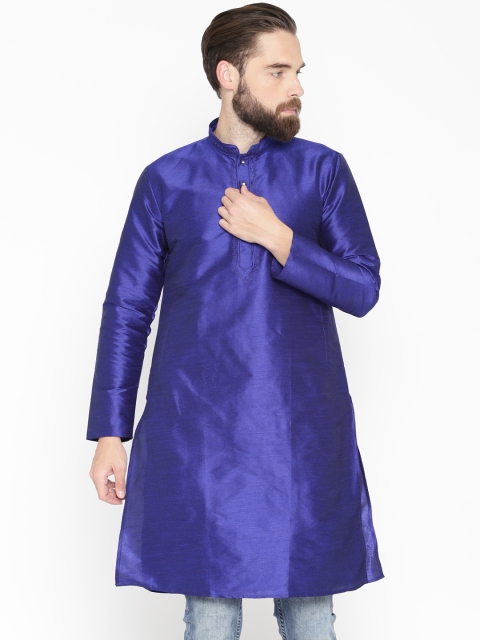 

Khoday Williams Men Blue Solid Straight Kurta