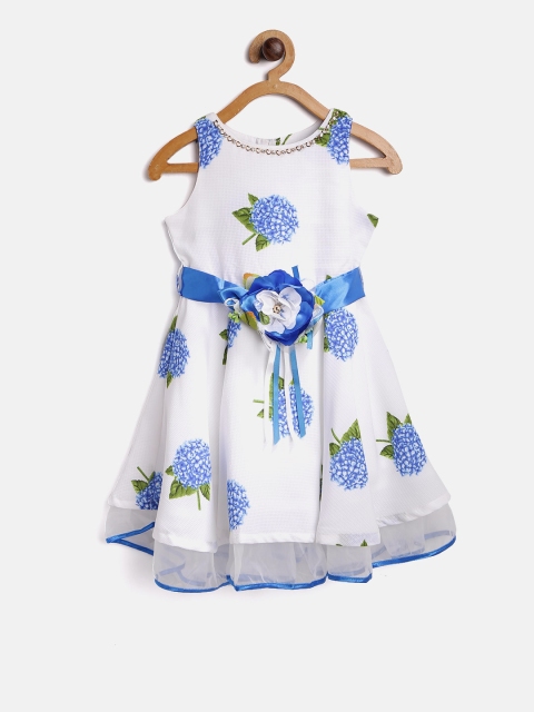 

Tiny Girl White Floral Print Fit & Flare Dress