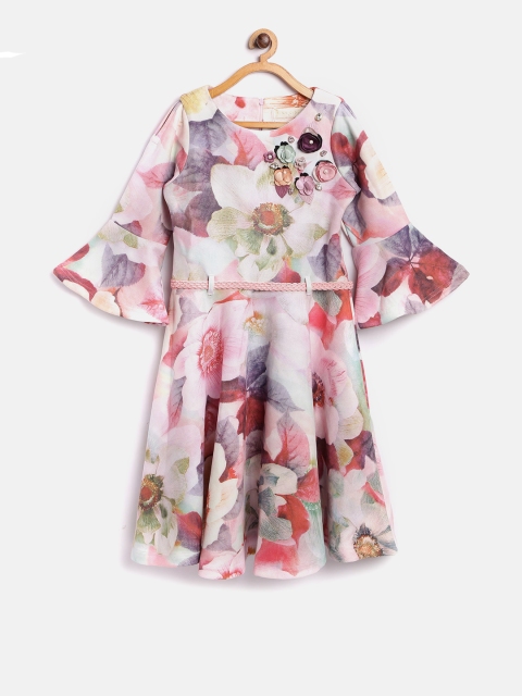 

Tiny Girl Multicoloured Printed Fit & Flare Dress, Multi