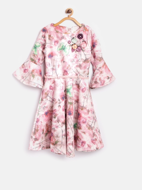 

Tiny Girl Pink Printed Fit & Flare Dress