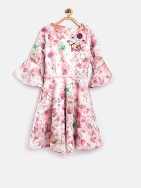 

Tiny Girl Pink Printed Fit & Flare Dress