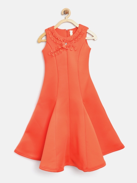 

Tiny Girl Orange Solid Maxi Dress