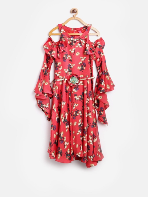 

Tiny Girl Red Printed Fit & Flare Dress