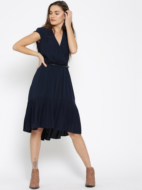 

OVS Women Navy Blue Solid Fit & Flare Dress