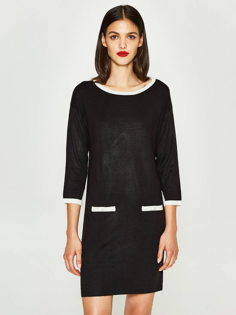 

OVS Women Black Solid Sweater Dress