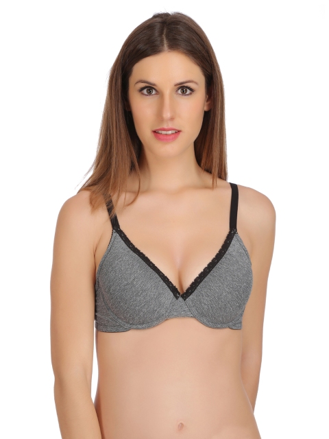 

Clovia Grey Solid Underwired Lightly Padded Push-Up Bra BR1142M05