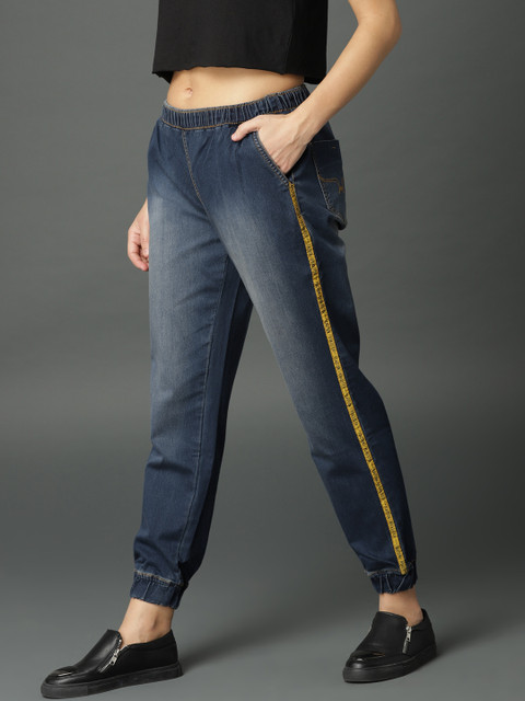 

Roadster Women Blue Jogger Mid-Rise Clean Look Stretchable Jeans