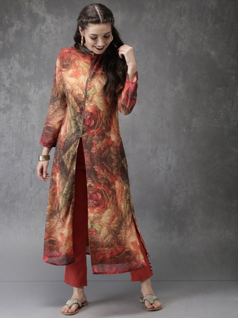

Anouk Women Yellow & Red Printed A-Line Kurta