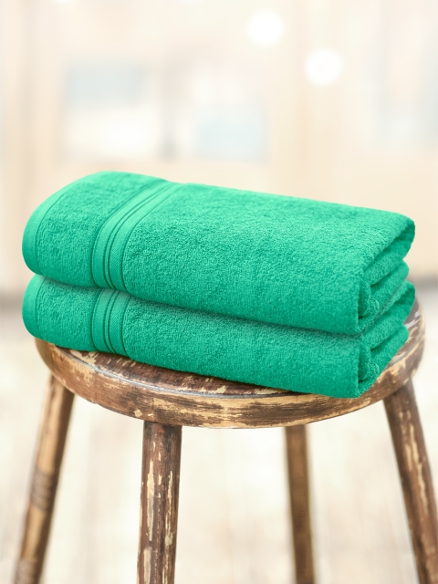 

swiss republic Set of 2 Green Cotton 450 GSM Bath Towels