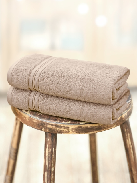 

swiss republic Set of 2 Taupe Cotton 450 GSM Bath Towels