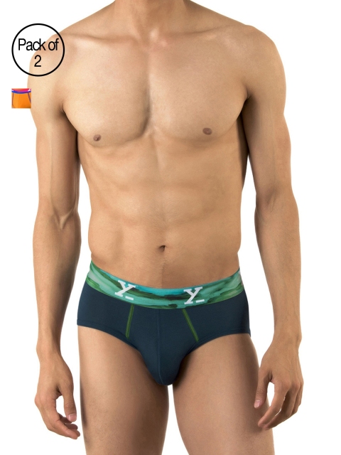 

XYXX Men Pack of 2 Ultra Soft Micro Modal Briefs XYBRF2PCKN116, Navy blue
