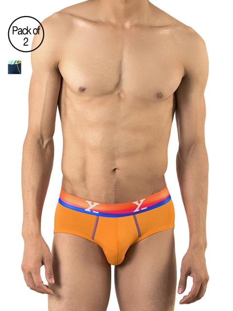 

XYXX Men Pack of 2 Ultra Soft Micro Modal Briefs XYBRF2PCKN118, Orange