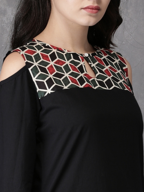 

Anouk Women Black Yoke Design A-Line Kurta