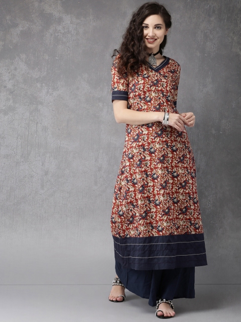 

Anouk Women Red Printed A-Line Kurta