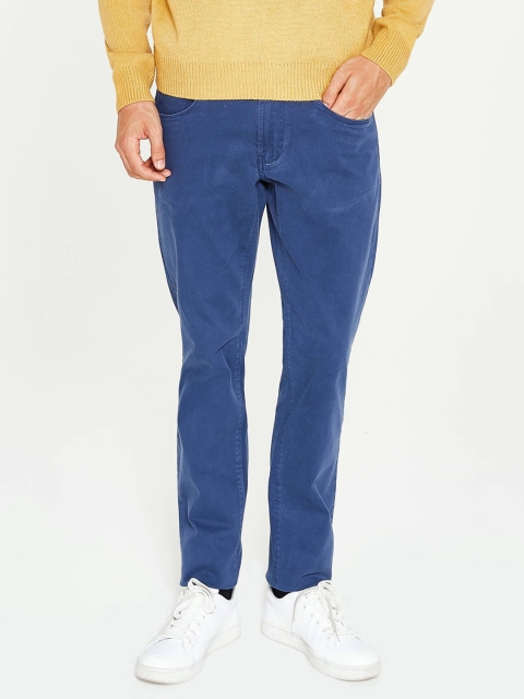 

OVS Men Blue Slim Fit Solid Denim Trousers