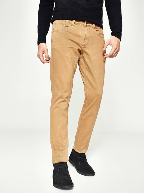 

OVS Men Beige Slim Fit Solid Trousers