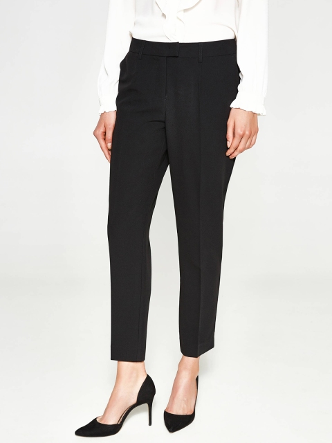 

OVS Women Black Solid Ankle-Length Formal Trousers