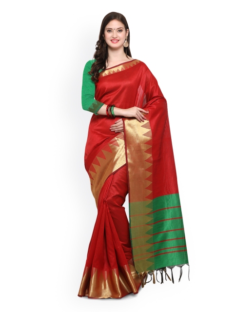 

Saree mall Red Silk Blend Woven Design Banarasi Saree
