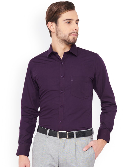 

IVOC Men Purple Slim Fit Solid Formal Shirt