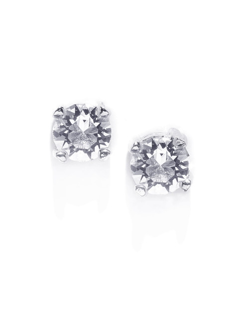 

Yellow Chimes Crystals from Swarovski Collection White & Silver-Toned Rhodium-Plated Circular Studs