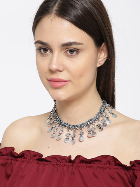 

Priyaasi Oxidised Silver-Plated Necklace