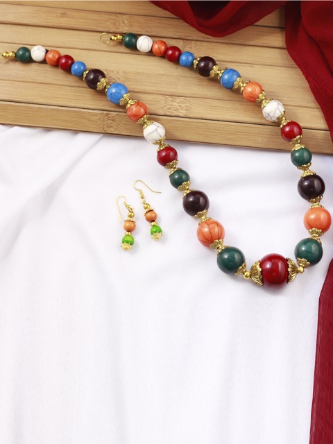 

Priyaasi Multicoloured Beaded Handcrafted Jewellery Set, Multi
