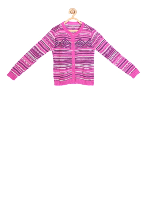 

Allen Solly Junior Girls Pink Self Design Cardigan