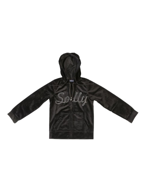 

Allen Solly Junior Girls Black Self Design Hooded Sweatshirt