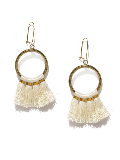 

Ayesha White & Gold-Toned Contemporary Drop Earrings