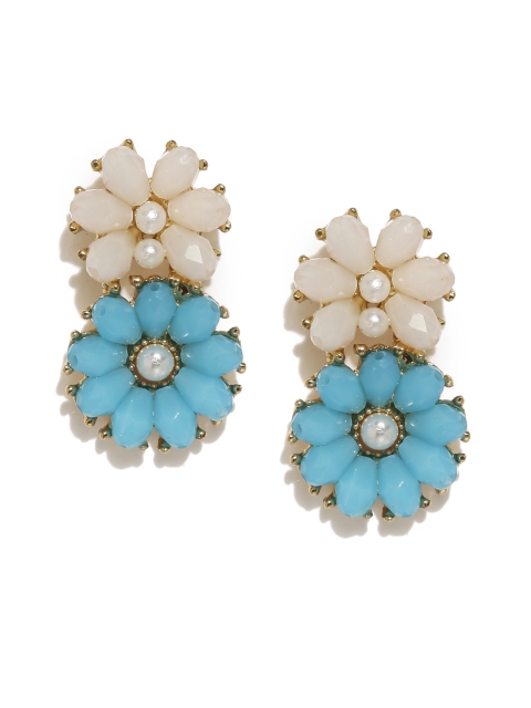 

Ayesha Blue & White Floral Drop Earrings