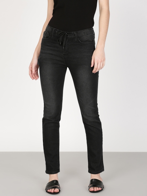 

ether Women Black Skinny Fit Mid-Rise Clean Look Stretchable Jeans