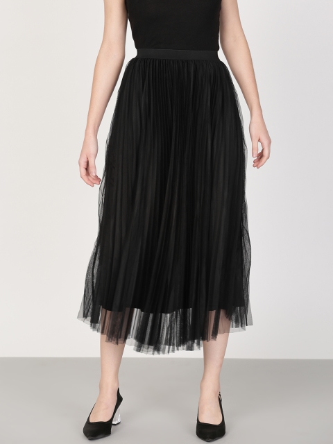 

ether Black Sheer Maxi Skirt