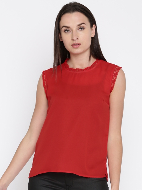 

French Connection Women Red Solid Top