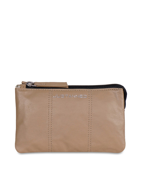 

Justanned Women Beige Solid Zip Around Wallet
