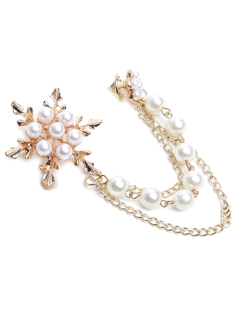 

Alvaro Castagnino Golden & White Colored Brooches for Men, Gold