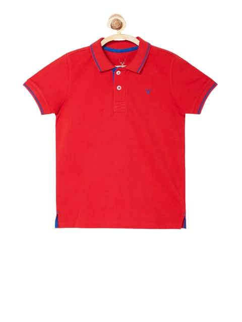 

Allen Solly Junior Boys Red Solid Polo Collar T-shirt