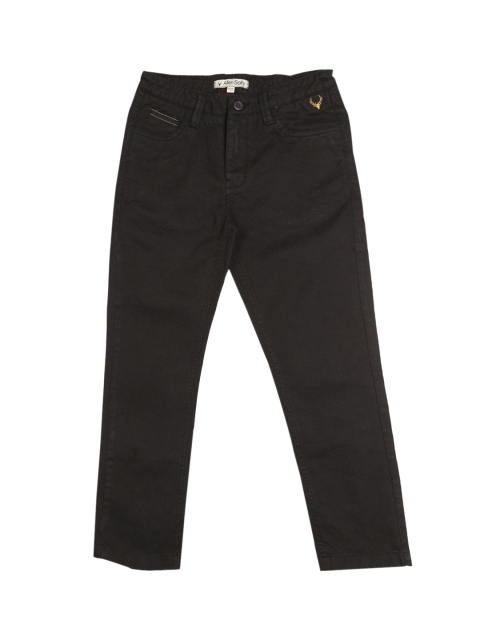 

Allen Solly Junior Boys Black Regular Fit Solid Regular Trousers
